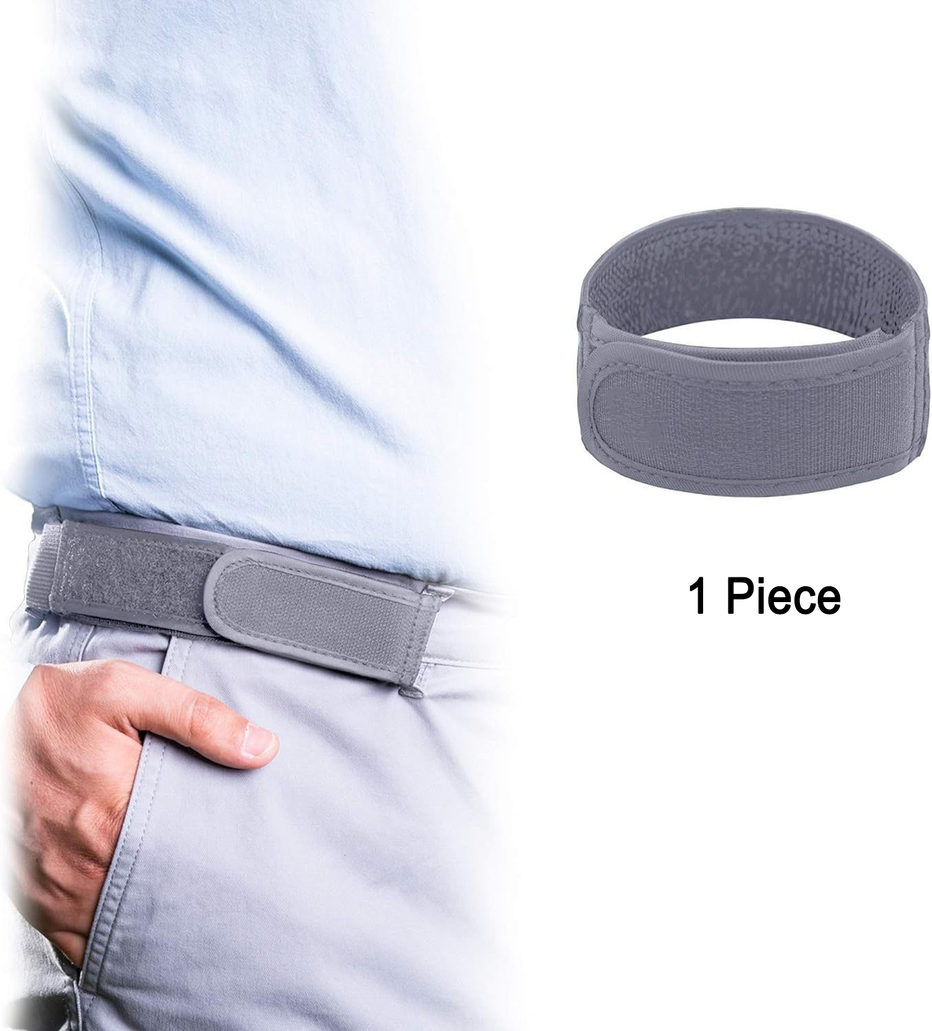 Ultrazachte elastische riemen zonder gesp Mode Comfortabele stijlvolle riemlus Gespvrije riem Unisex Gespvrije heupriemen Heren: GRIJS / 70 cm