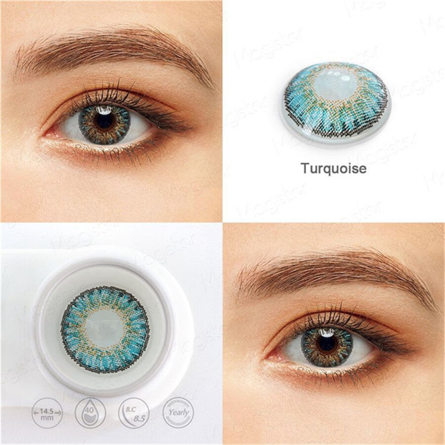 Lentillas de colores con ojos grandes para mujer, lentillas cosméticas de colores para pupila, maquillaje para de Halloween, 1 par: 10