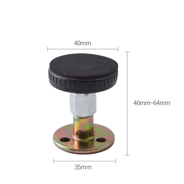 Fixed Bracket Adjustable Stainless Steel Alloy Wall Bed Stabilizer Self-adhesive Door Stopper Anti-shake Hardware Door Stop: Black-M