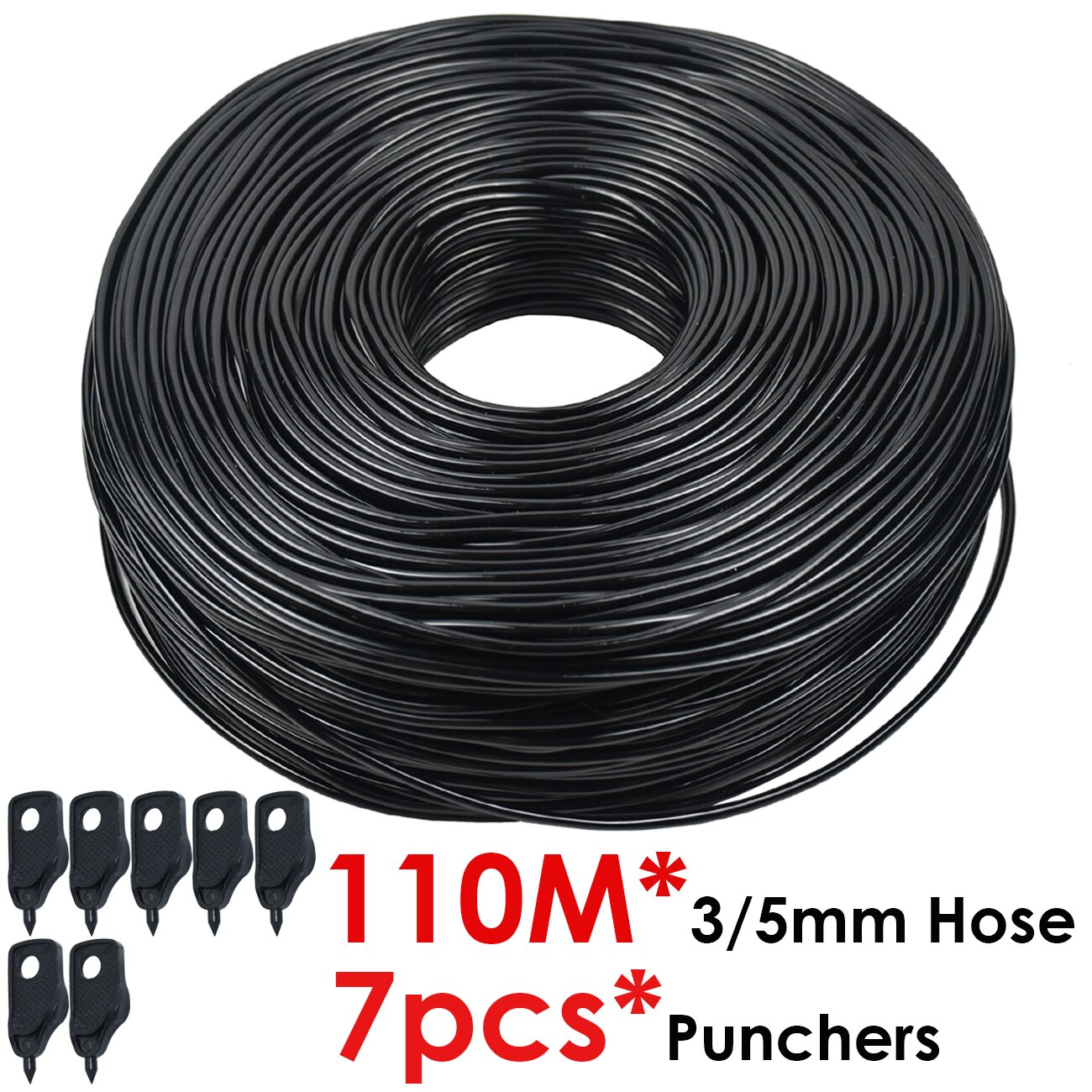 Sprycle 5-140M 3/5Mm Pvc Slang Micro Drip Irrigatie Systeem W/Puncher 1/8 ''tuin Tubing Pijp Pijl Druppelaar Planten Kas: Chocolade
