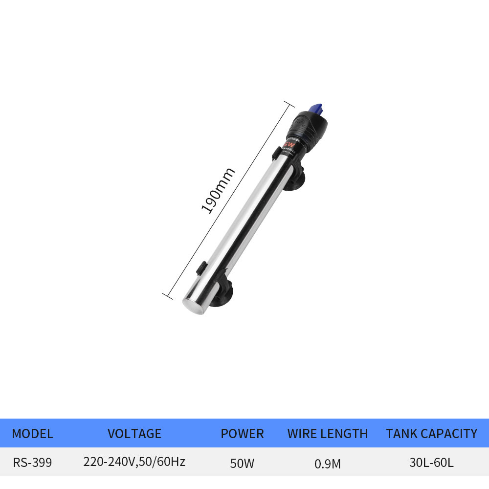 Resun RS-25W/50W/100W/200W/300W Aquarium Heizstab Aquarium Konstante temperatur Stange Aquarium Heizung Aquarium Zubehör: RS-399 50W