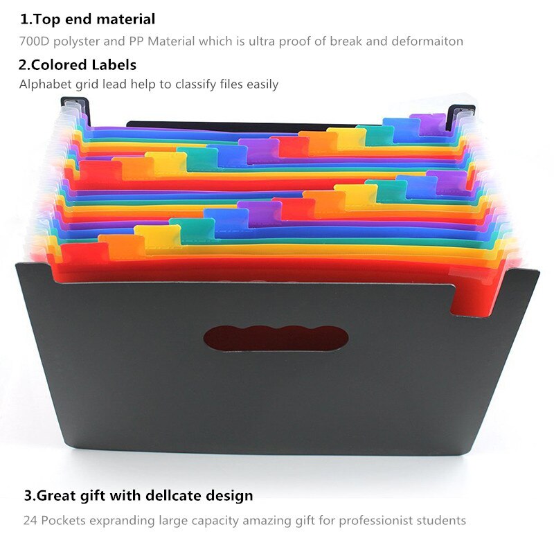 File Folder Pockets for Document Bag Organizer Holder Desk Paper School Office Stationery A4 Expanding Accessories Products