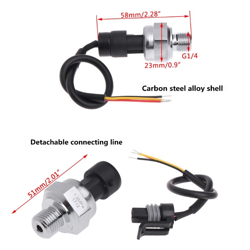 DC 5V 1.2 MPa Pressure Sensor Transmitter Pressure Transducer For Water Gas Oil