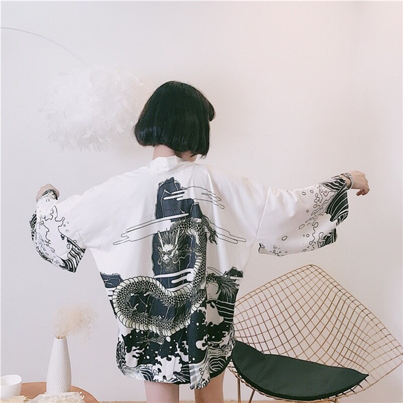 Japanse kimono dames yukata vrouwelijke kimono cardigan strand harajuku japanse streetwear dames kimono haori obi japanse 11297: 5