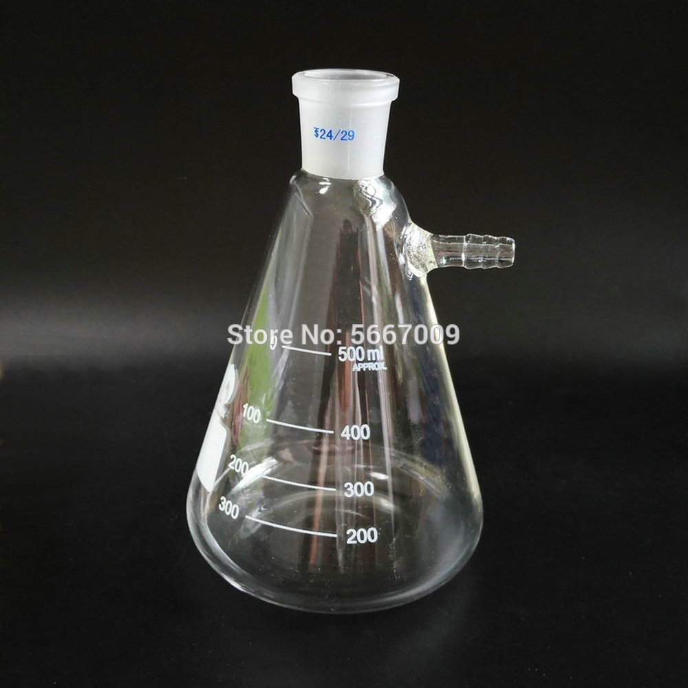 1 Uds. Frasco de filtración de boca de molienda al vacío de vidrio de 25ml a 2000ml, frasco de filtro de succión, botella de filtro de laboratorio