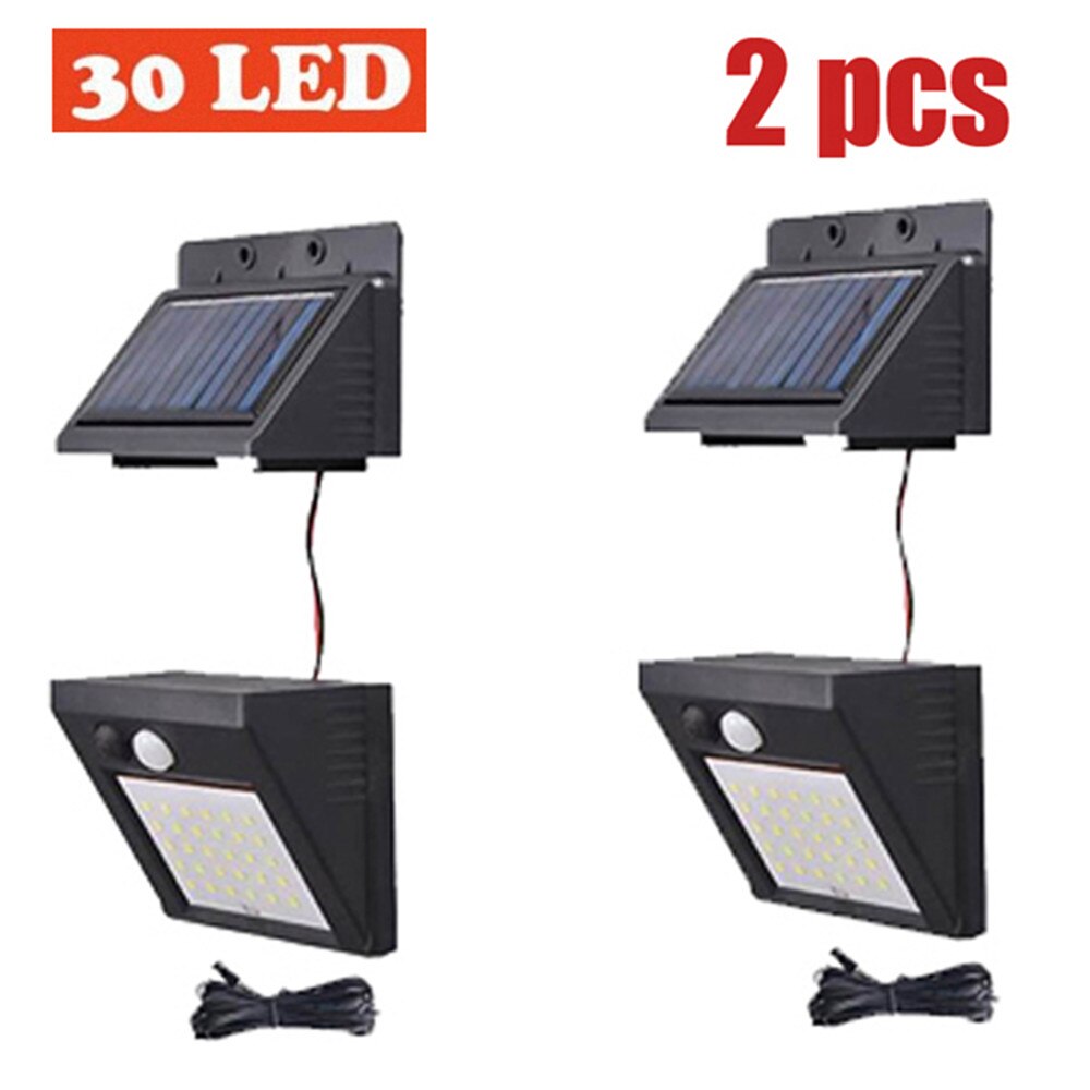 48/30 Led Waterdicht Solar Buitenlamp Outdoor Lamp Motion Sensor Detector Muur Light Path Garage Patio Verlichting Security Night L: Separated 2pcs
