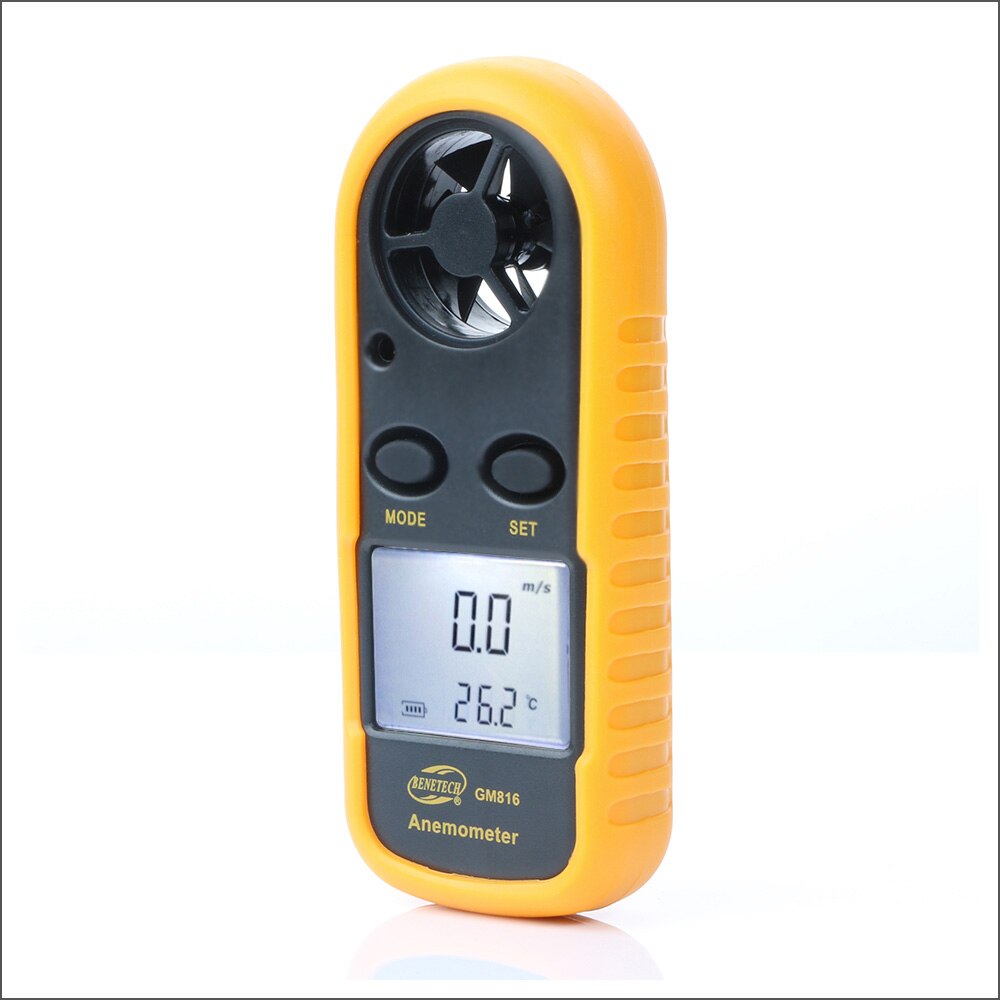 Bentech vindmåler digital vindhastighedsmåler mini bærbart termometer anemometer vindmåler  gm816 30m/ s vindmåler sensor