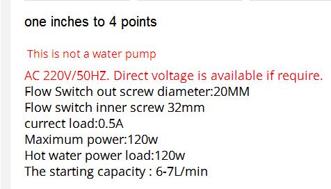 HT120 Thread G3/4 Automatic Water Flow Sensor switch: 1inch to  4 points