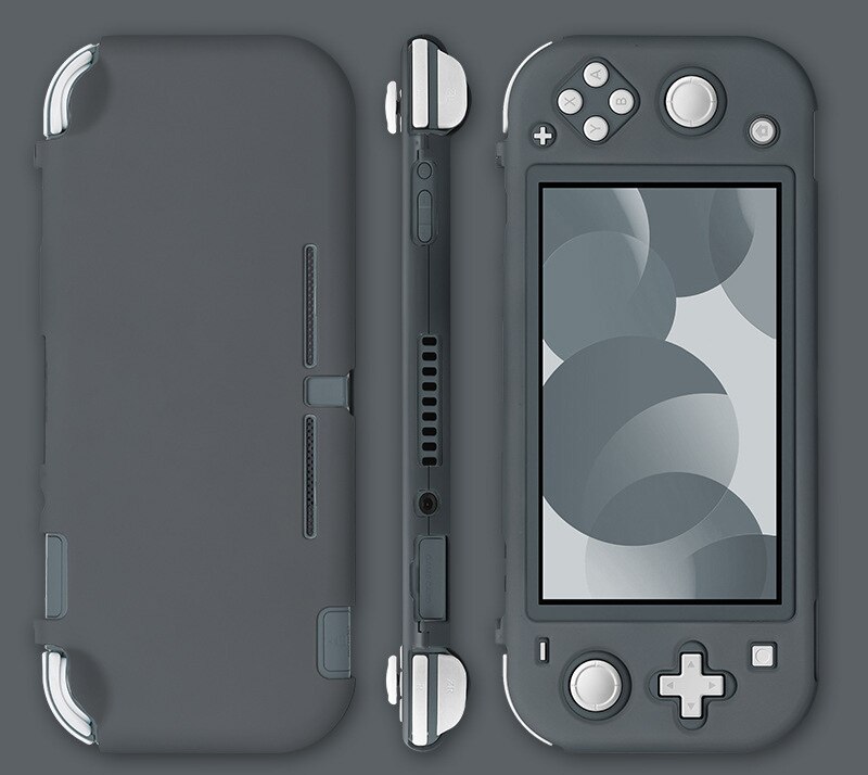 Capa protetora colorida para nintendo switch, case de proteção para nintendo switch lite, capa dura, antiderrapante, cobertura completa, acessórios para nintendo switch: Gray