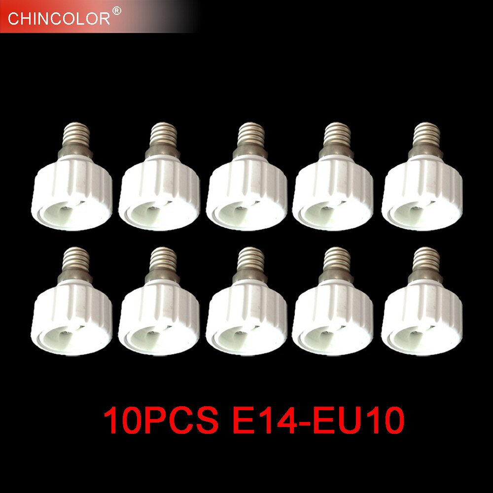 Adaptador convertidores de portalámparas E14 a GU10, Base extendida LED para casquillo de lámpara de bombilla, larga vida útil, Color blanco JQ, 10 Uds.