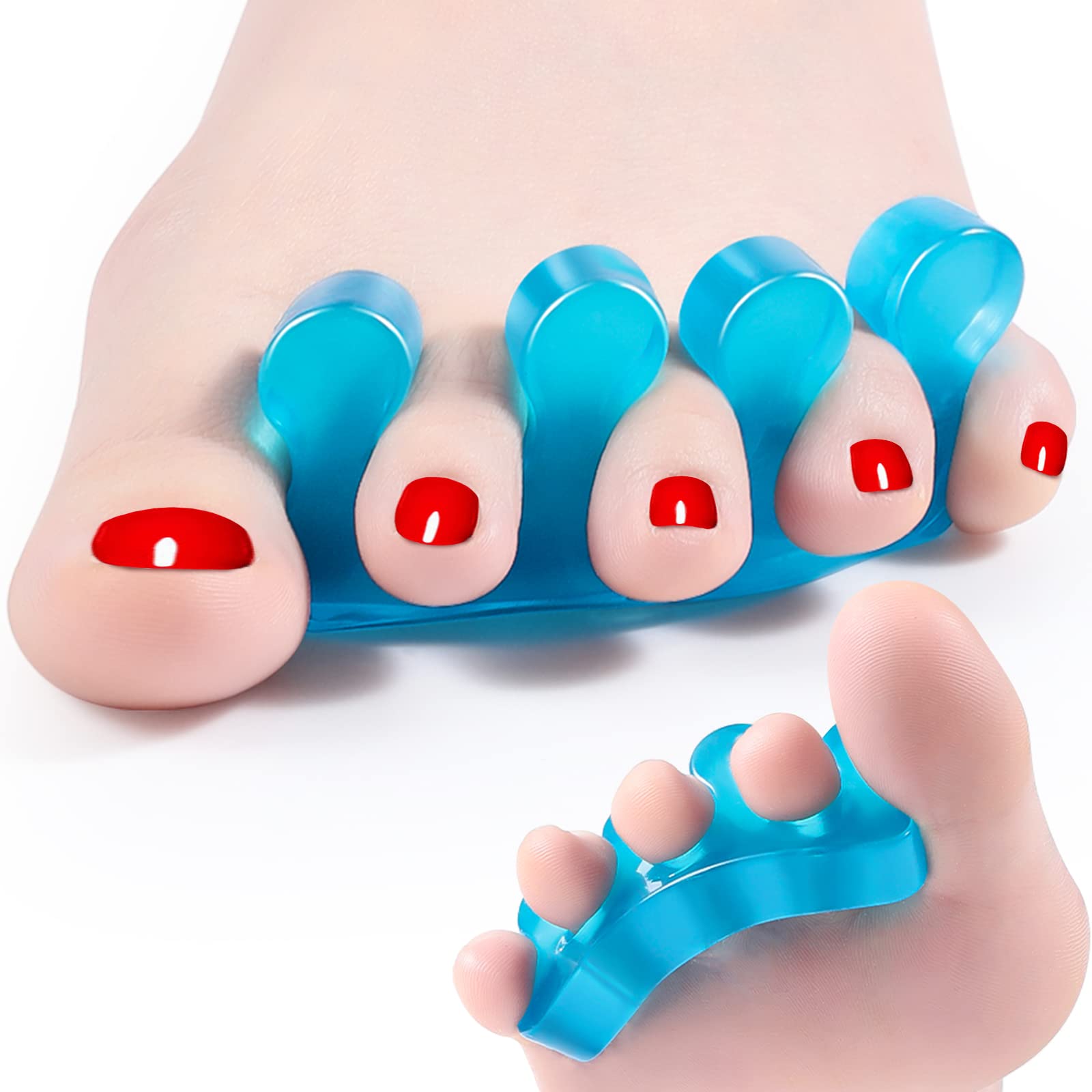 2 Pieces Toe Separator Clear Blue Toe Separator for Nail Polish Pedicure Toe Separators Repeatable Washable Toe Dividers Gel Toe: Default Title