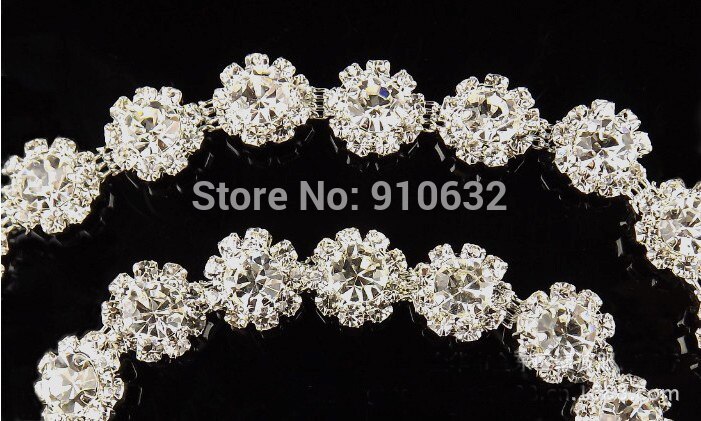 1 yard een grade sparkle clear kristallen steentjes kralen zon bloemen lint trim kant voor naaien wedding dress craft