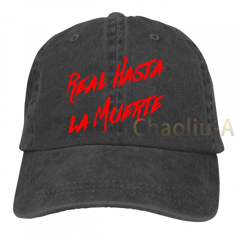 Reale Hasta La Muerte Anuel AA Album Adulto Fan Concerto Formato berretto da Baseball uomo donna Trucker Cappelli di modo cappuccio regolabile: 2-Black