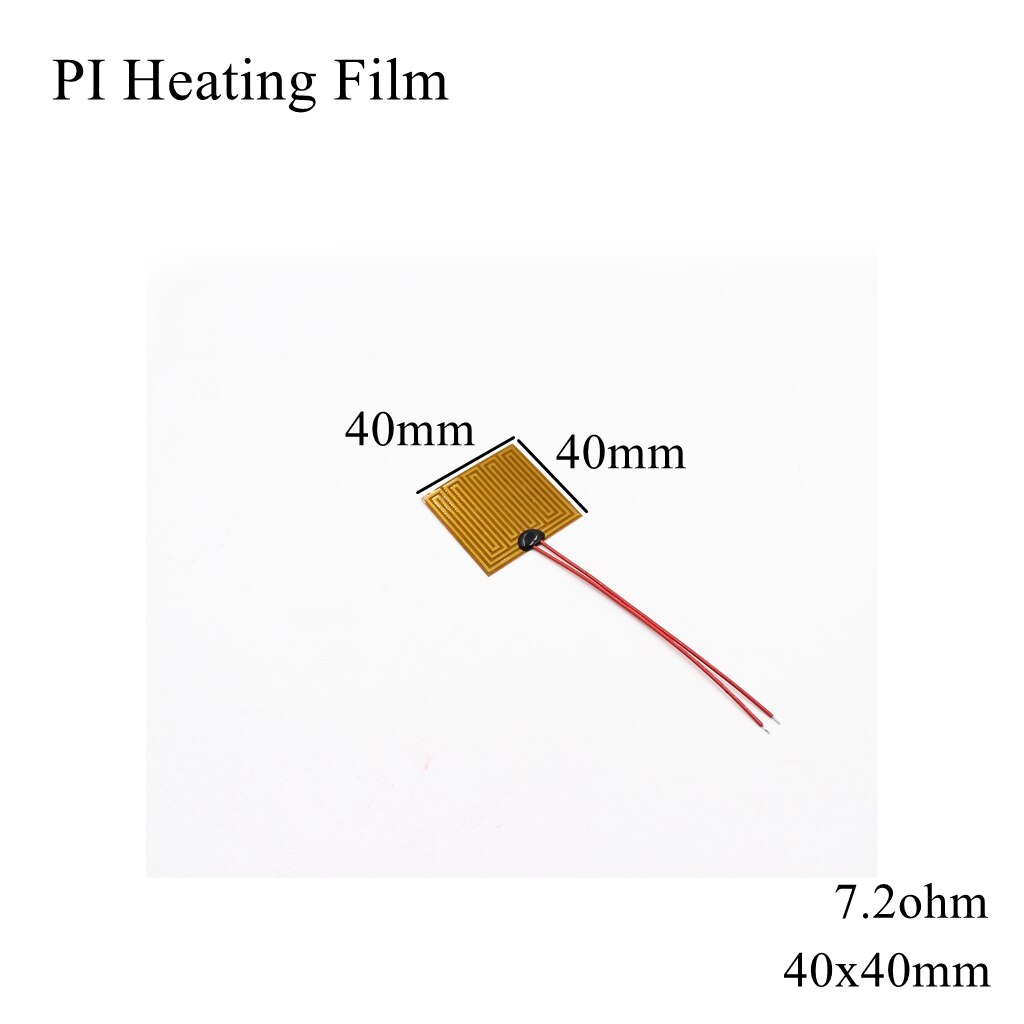 40x40mm 5v 12v 24v 110v 220v pi filme de aquecimento polyimida adesivo aquecedor elétrico placa almofada do painel esteira da folha de combustível tanque de motor de óleo