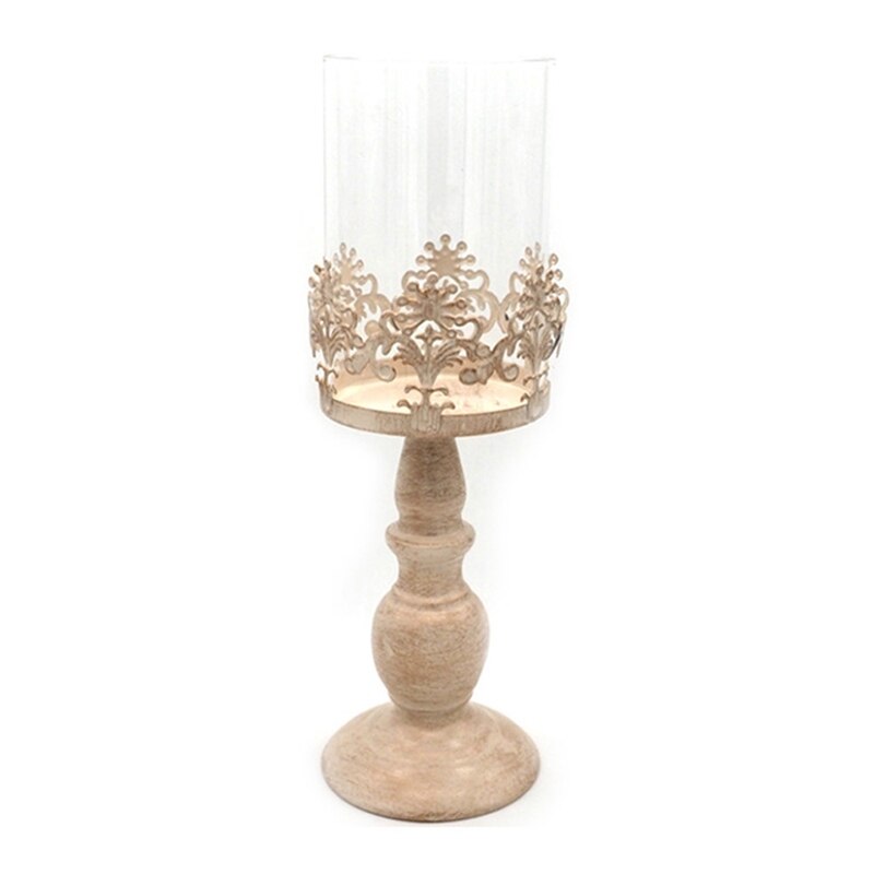 Portavelas Vintage, soporte cuadrado, candelabro, Base metálica, artesanía, velas grandes de vidrio, soportes para velas de boda, decoración de escritorio: Default Title