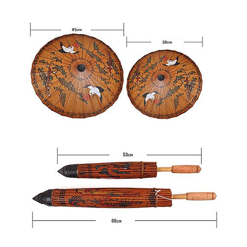 Oilpaper Umbrella Classic Hand-Painted Oil-Paper Umbrella Decorative Umbrella Oiled Paper Umbrella Craft Bar Store Tearoom Decor