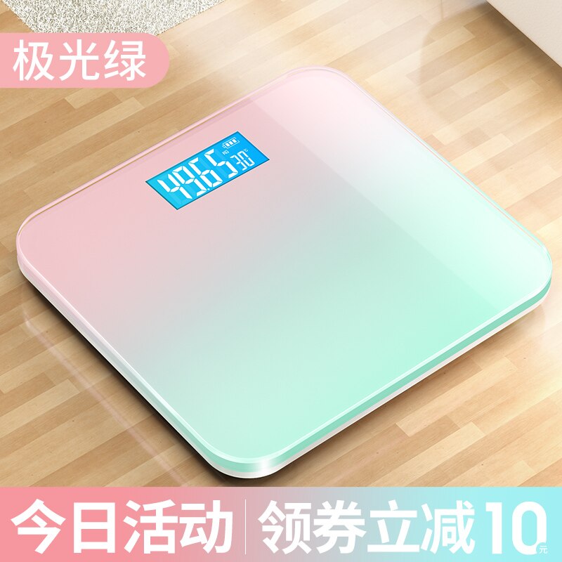 Bathroom Cute Scale Body Balance Weighing Electronic Precision Scale Usb Digital Bilancia Pesapersone Home Products DE50TZC: green