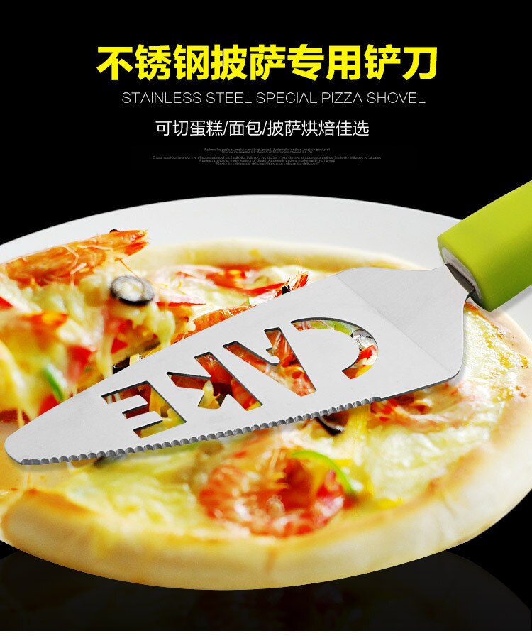 1PC green ABS handle Pizza Knives Stainless Steel cheese knife cheese tools cheese slicer cake cutter KX 172