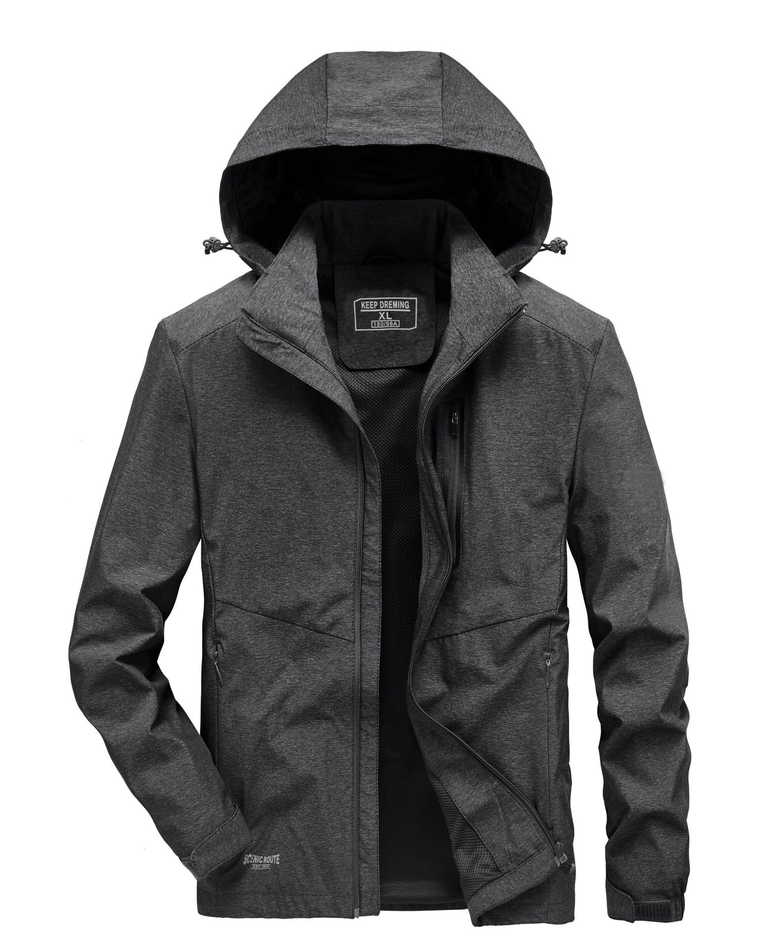 Sommar höst herrrock #39 camping vandring klättring resor ridning sport affär casual huvtröja stor jacka cool: Svart / Xxxxl
