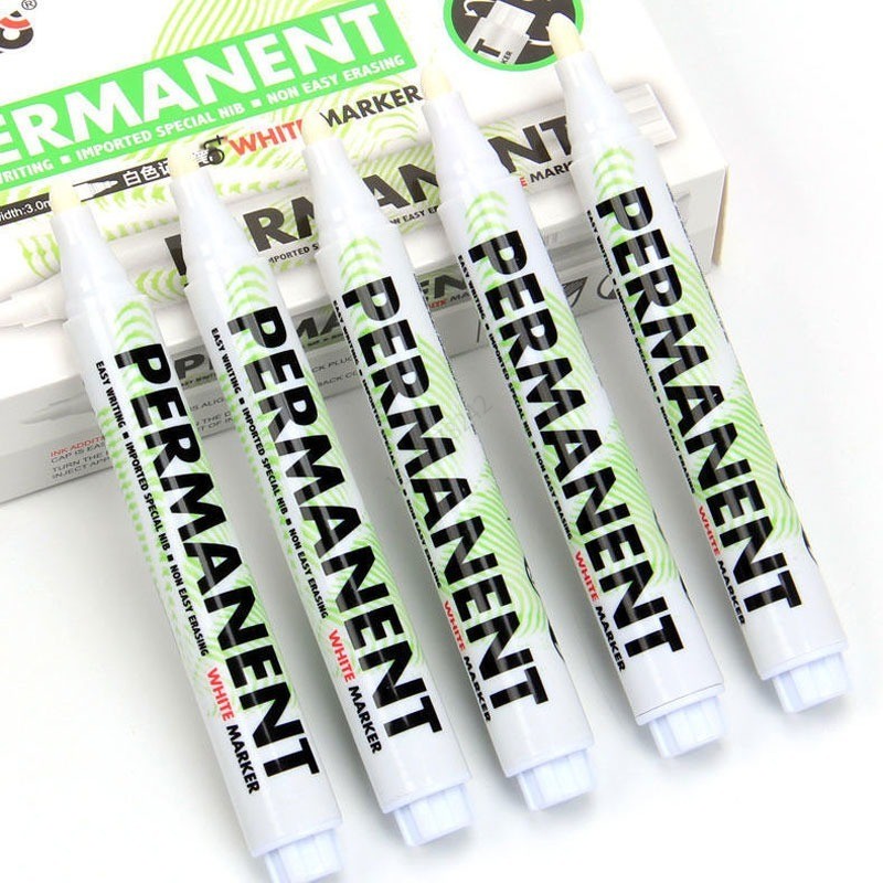 1/2/5 Stuks Olieachtige Witte Marker Pen 3.0Mm Olieachtige Waterdichte Witte Gel Pennen Schrijven Tekening Graffiti Briefpapier Wrting Schoolbenodigdheden