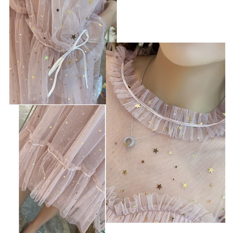 Vestidos de maternidad de Hada, vestido de maternidad con lentejuelas, ropa de Hada de malla holgada para mujeres embarazadas, ropa de embarazo, vestido