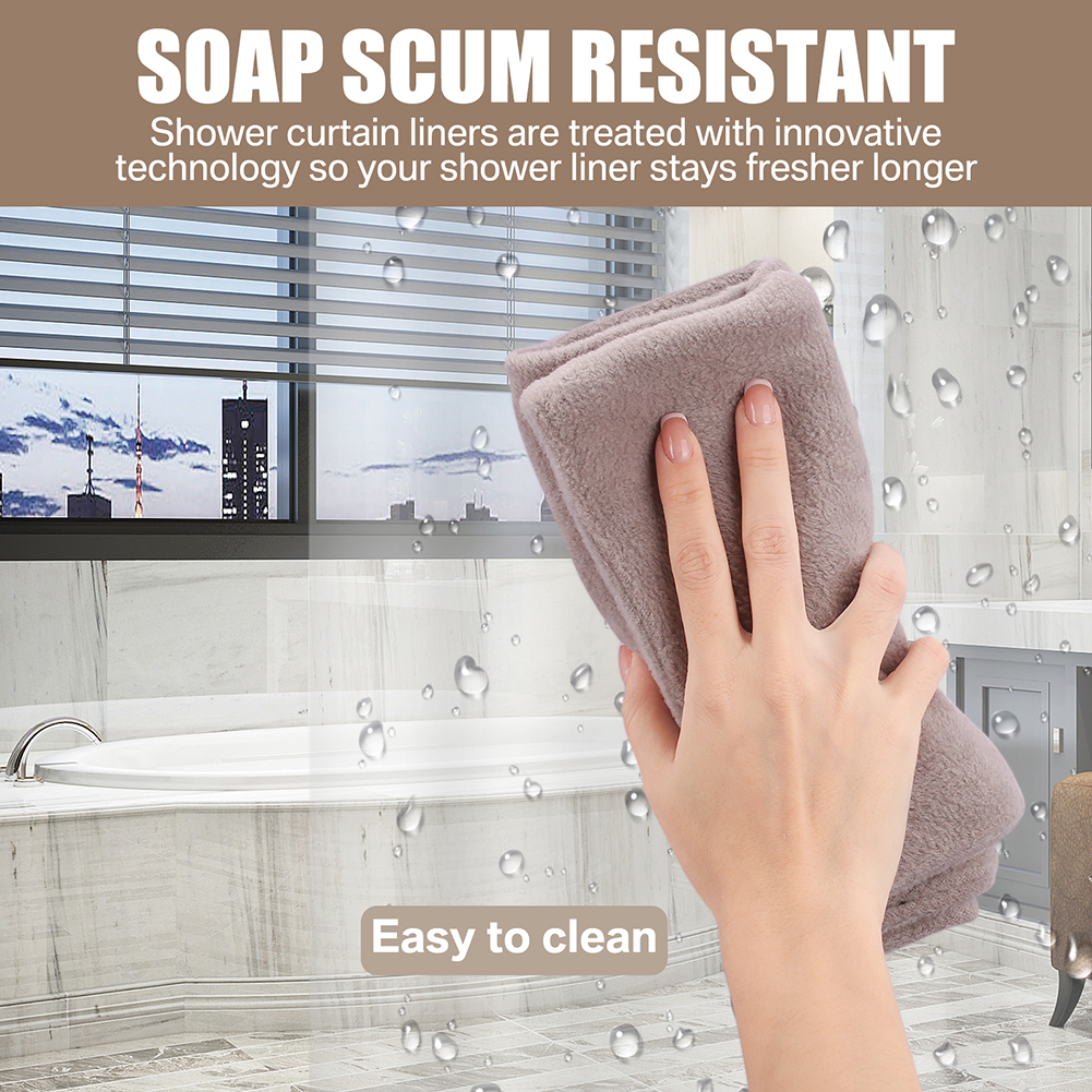 180cm/200cm Clear Shower Curtain Premium PEVA Shower Liner with Rustproof Grommets & Magnets Bathroom Waterproof Curtains ﻿