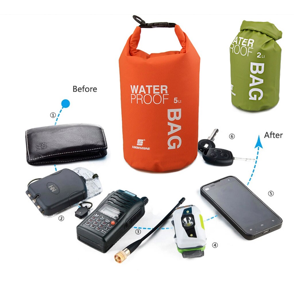 Waterproof Dry Bag Sack Pouch PVC Storage Bag Boating Kayaking Rafting Canoeing Floating Swimming Stuff Sack 2L / 5L /10L /15L