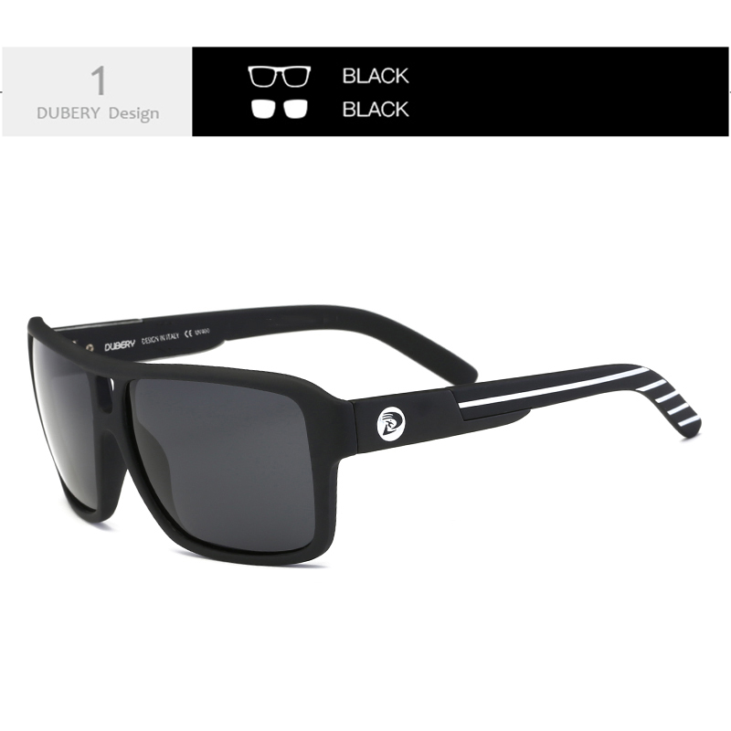 DUBERY Gafas de sol polarizadas con protección UV400 para hombres y mujeres, 10 colores, modelo 008: Negro