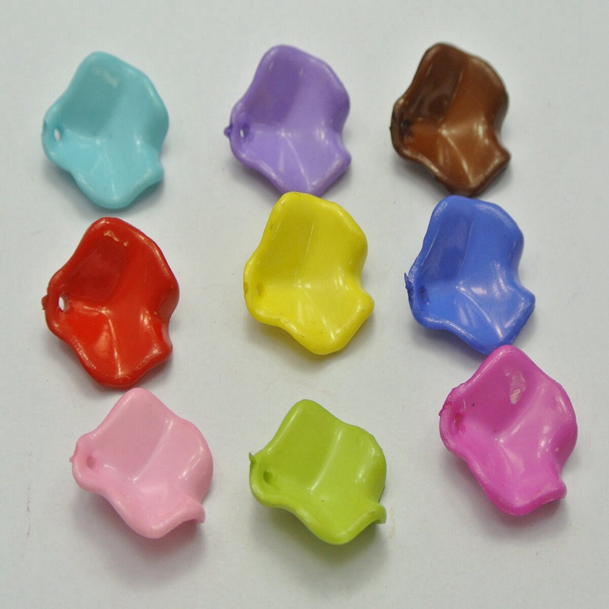 Craft DIY Mixed Color Acrylic Leaves Flower Petals Charm Pendants Various Shape