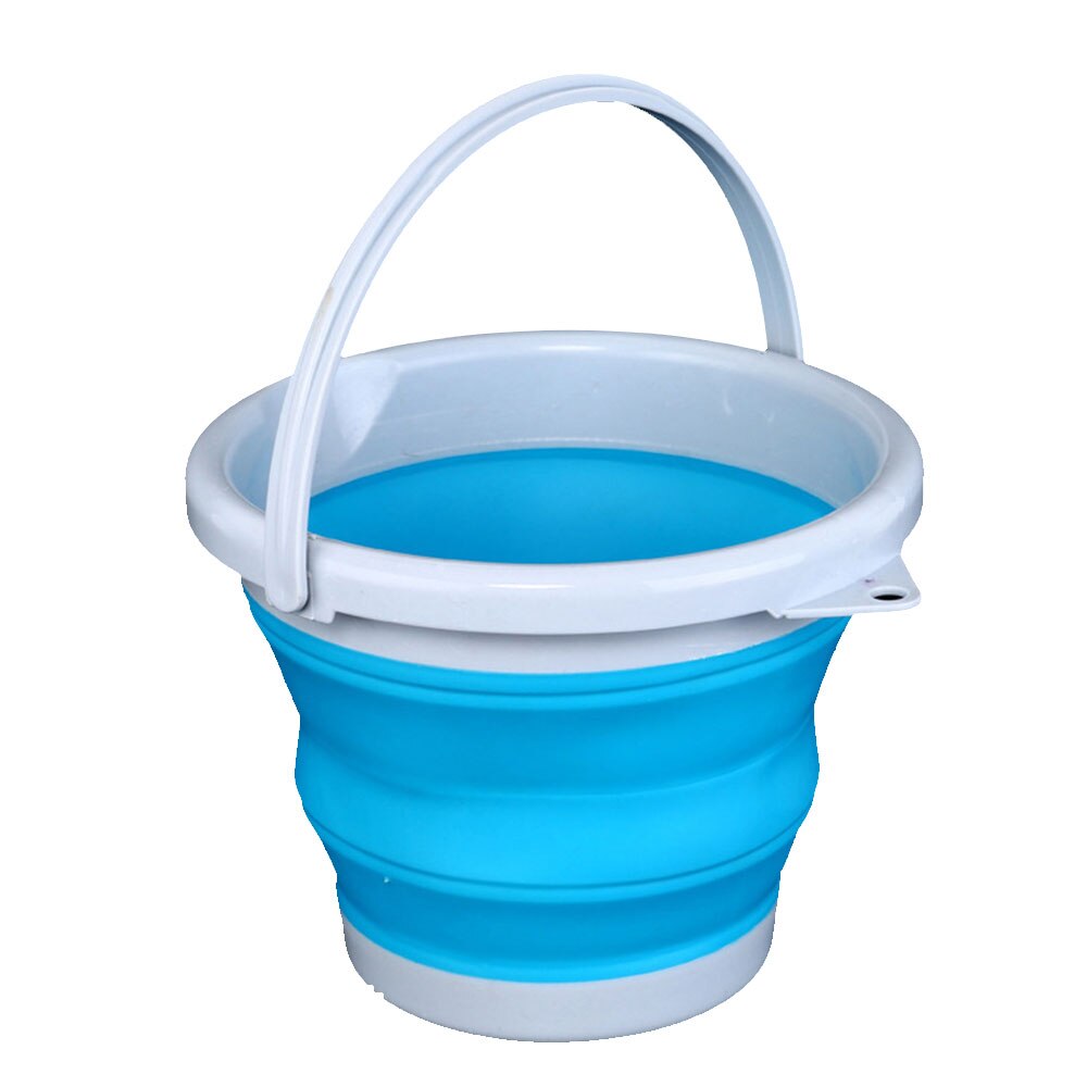 Cubo plegable de 3L/5L para pesca, cubo para coche, lavado exterior grueso de PP, suministros de pesca, Camping, baño portátil, cocina: 5L Blue