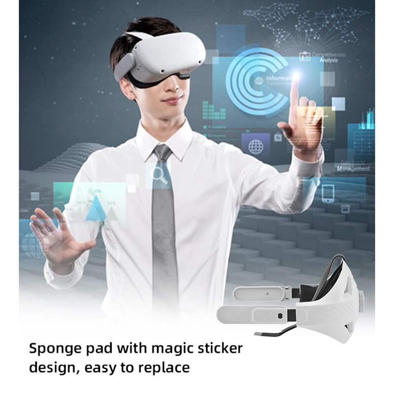 Halo Strap Adjustable for Oculus Quest 2 VR Gaming Headset Accessories Increase Supporting Force and Improve Comfort