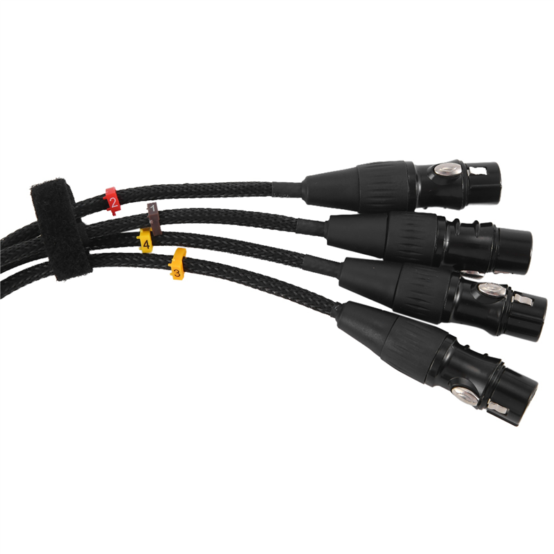 B50B-RJ45 CAT5 Shielded Cable To 4 Channel 3-Pin XLR Female Connectors Multi-Network Receiver Cable For Stage Studio