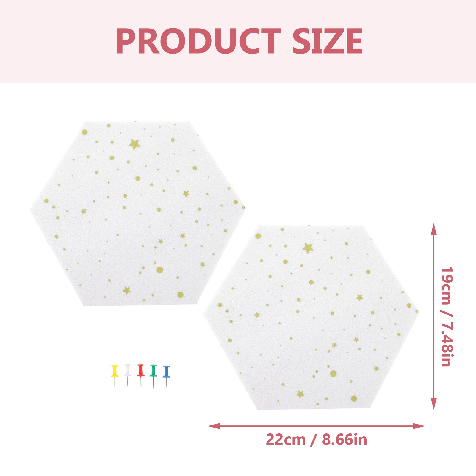 2Pcs Hexagon Vilt Board Diy Muur Board Zelfklevende Bericht Boards Muur Decors