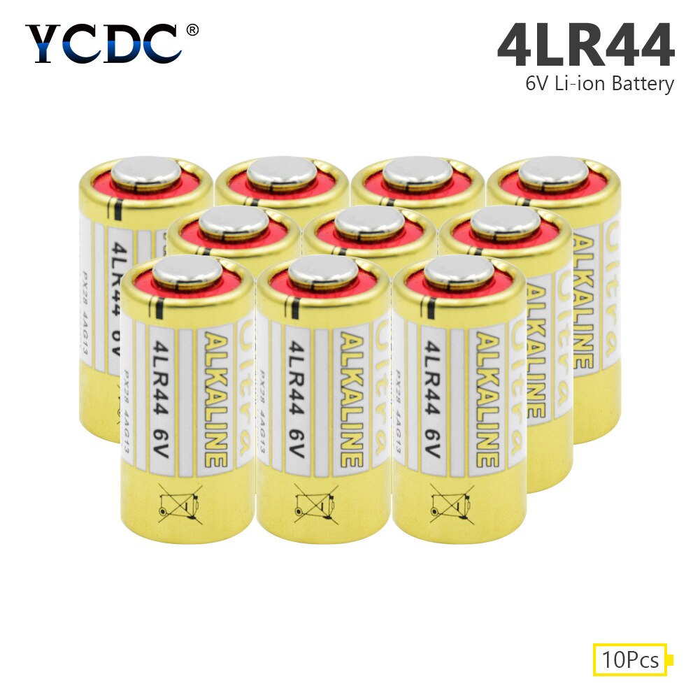 10PCS 150mAh 6V 4LR44 Battery 4A76 A544V 4034PX PX28A L1325 4AG13 Alkaline Duty Battery Primary and Dry Batteries For Dog Collar