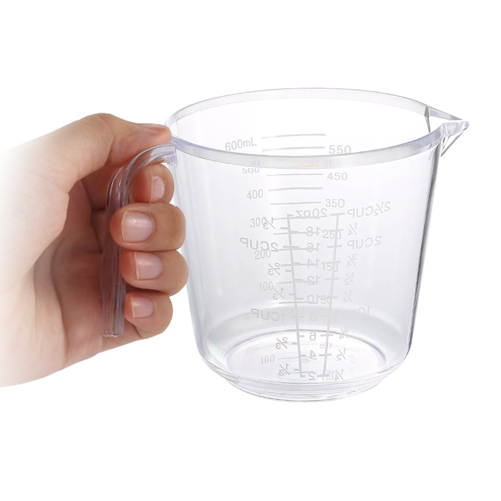 600ML Food Grade Plastic Measuring Instruments With Scale Durable Portable Plastic Measuring Cup Tool Cups