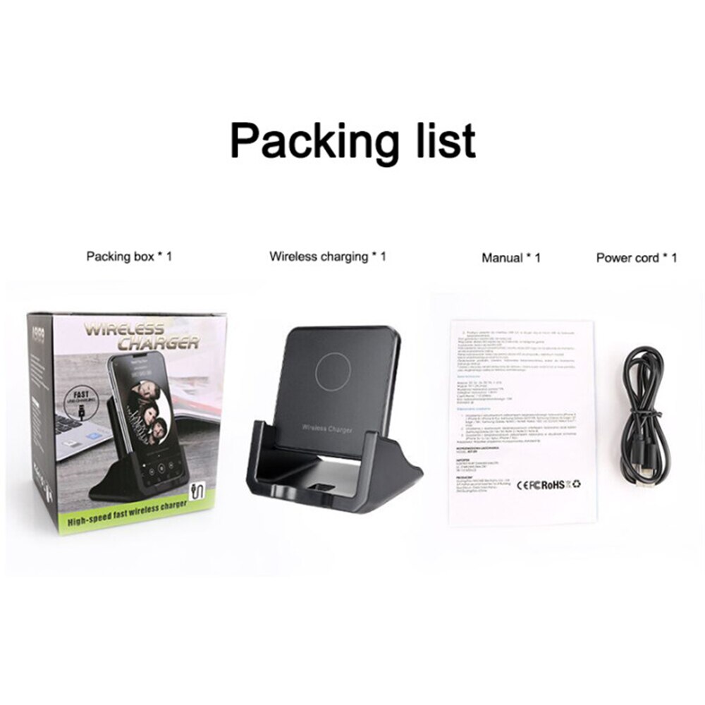 10W Smart Snelle Draadloze Oplader Qi Desktop Telefoon Houder Verticale En Horizontale Hoge Snelheid Opladen