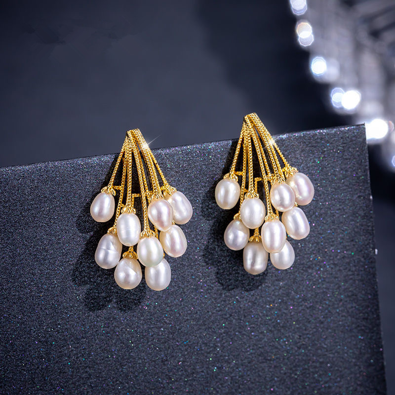 Boucle d'oreille coréenne avec pendentif en Imitation de perles pour femmes, tendance, cœur rond, fleur, nœud papillon, goutte d'eau, accessoires de bijoux élégants: Plaqué zinc noir
