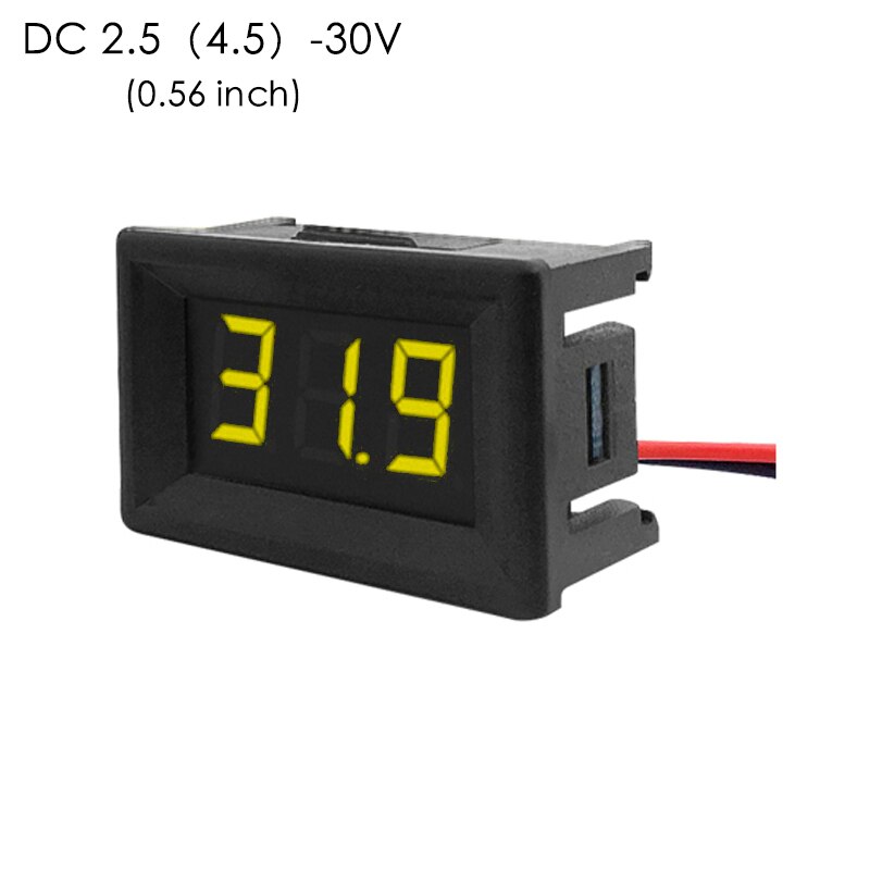 Digital Voltmeter DC 4,5 V bis 30V Digital Voltmeter Spannung Panel Meter Rot/Blau/Grün Für 6V 12V Elektromobil Motorrad Auto: yellow 2.5-30V