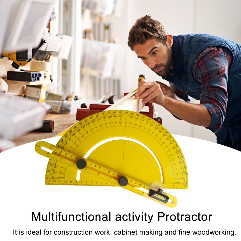 Wood Measure Ruler Profile Marking Tool 180 Degree Protractor Angle Finder Arm Rotary Measuring Ruler Angle Ruler Gauge