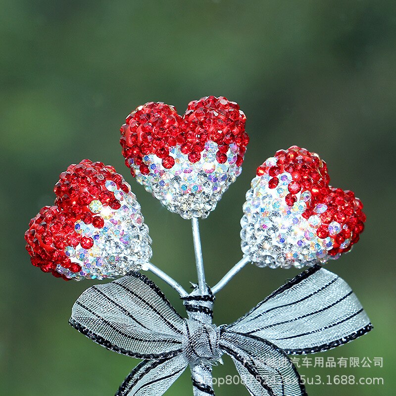 Ballon en forme de cœur avec nœud papillon pour femmes, décoration d&#39;intérieur de voiture, accessoires de tableau de bord, roses