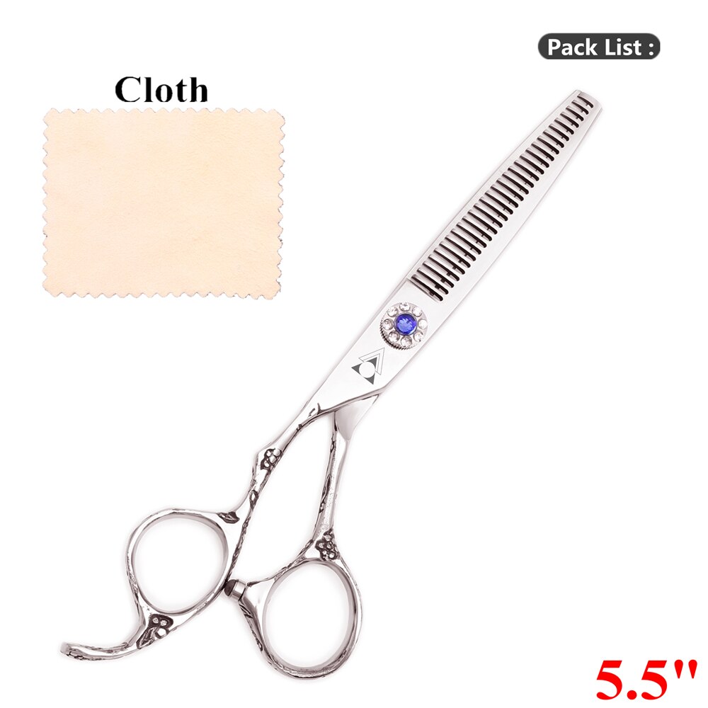 5.5 6.0 Barber Scissors Left Handed Hair Scissors 440C Japan Hairdressing Scissor Thinning Shears Hairdresser 8002#: 8002 YIN Ya 5.5