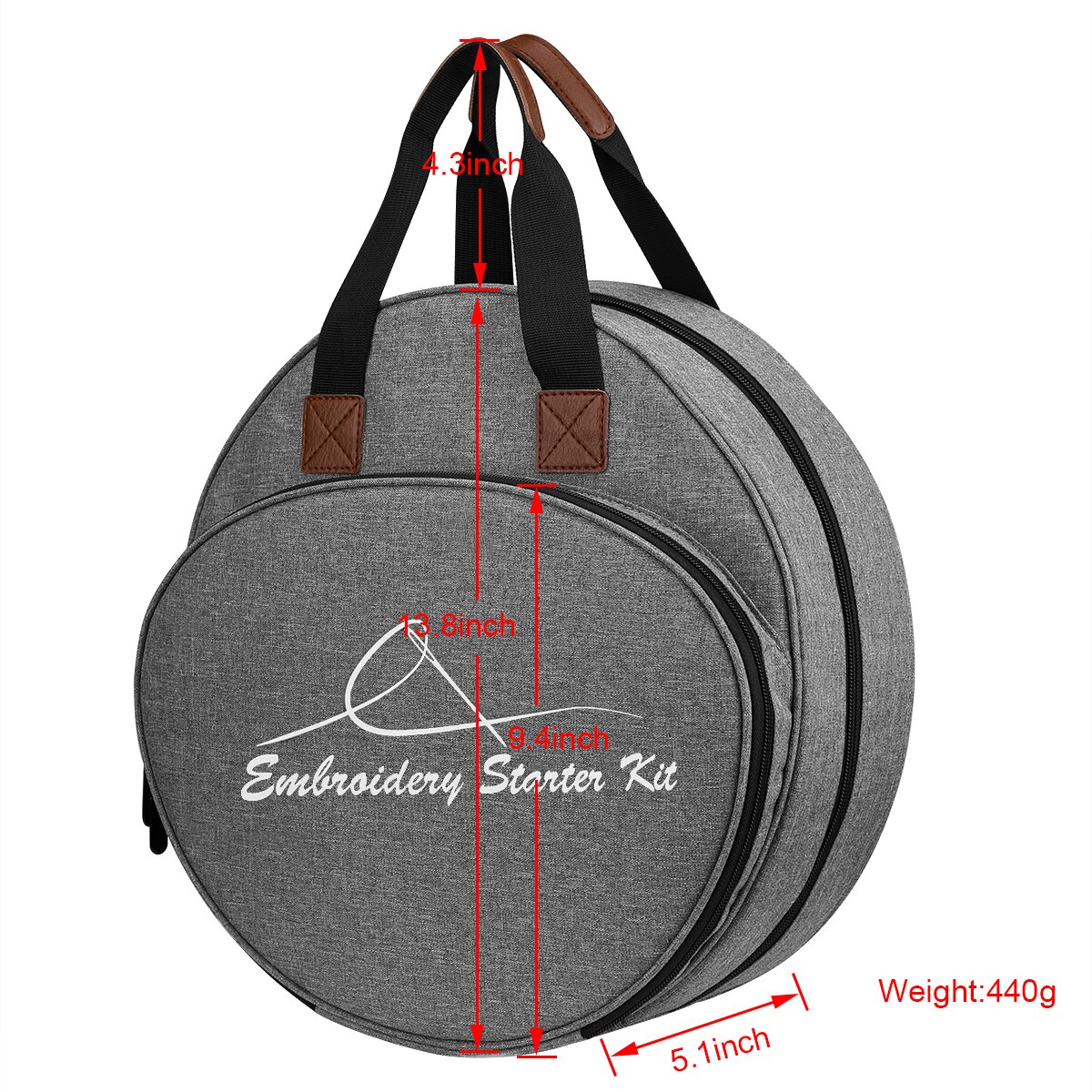 Bolsas de hilo de tejer redondas impresas, bolso de mano multifuncional duradero, ganchos de ganchillo, agujas, Kits de costura, estuche organizador de almacenamiento