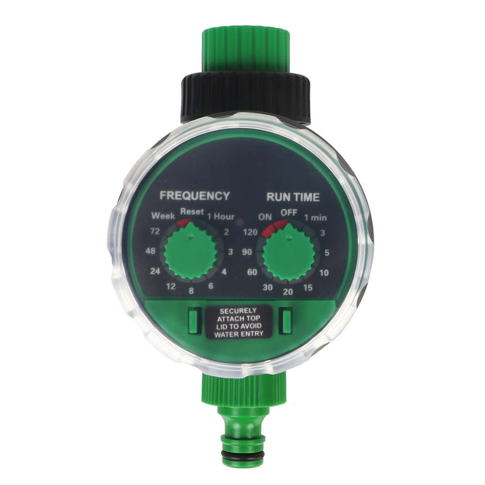 Two Dial Garden Automatic Irrigation Controller Electronic Water Timer Drip Irrigation System Battery Operated Ball Valve 21025