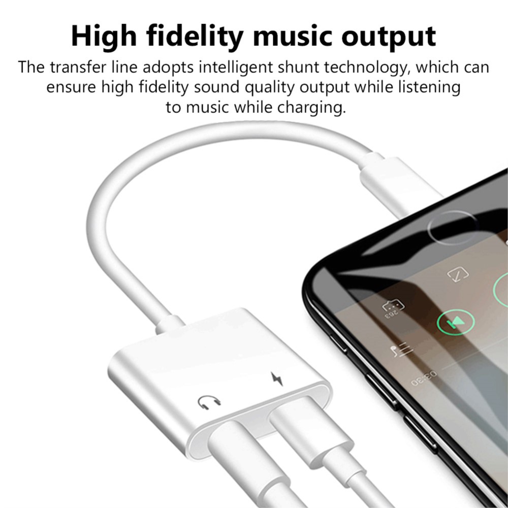 2 in 1 Audio- Adapter Ladung kopfhörer kabel für iPhone 12 13 Profi max xxs Aux Jack Headset Beleuchtung 3,5mm zum Kopfhörer Splitter