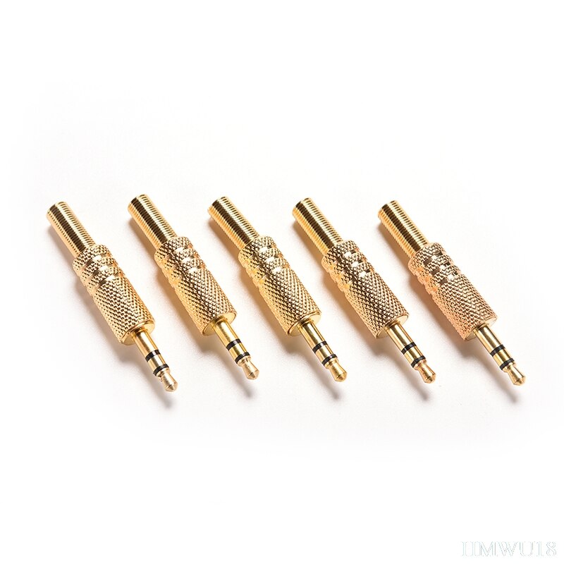 3.5Mm 5Pcs Ministereo Audio Jack Plug 1/8Inch Jack Plug Hoofdtelefoon Male Plug Coax Kabel Audio adapter Connector Solderen