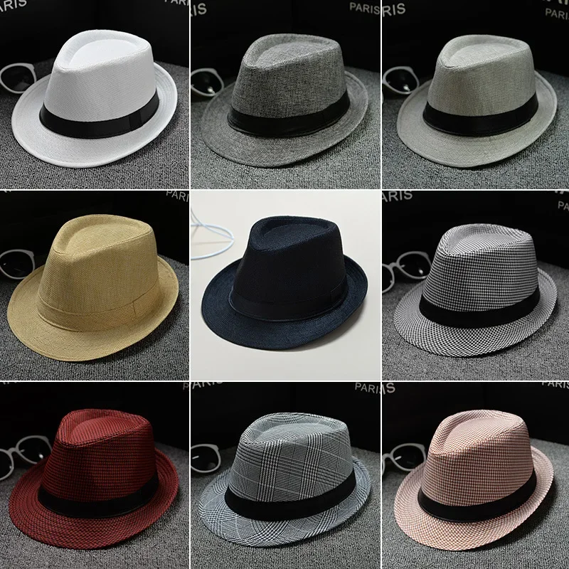 Zomer Fedora Hoed voor Mannen Modieuze Elegante Vintage Zwarte Vrouwen Wit Rode Rand Panama Top Jazz Strand Unisex Klassieke Cap
