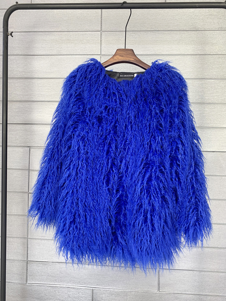 Casaco de pele do falso estilo coreano sólido mid-length rosa mongólia casacos de pele de ovelha para as mulheres inverno do vintage quente casaco de pele artificial