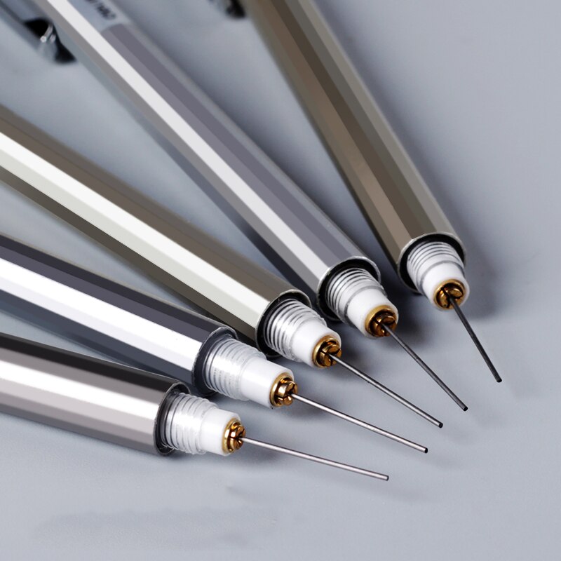 Deli metal mechanical pencil 0.5/0.7mm student activity pencil with rubber pen core painting writing pencil children's stationer