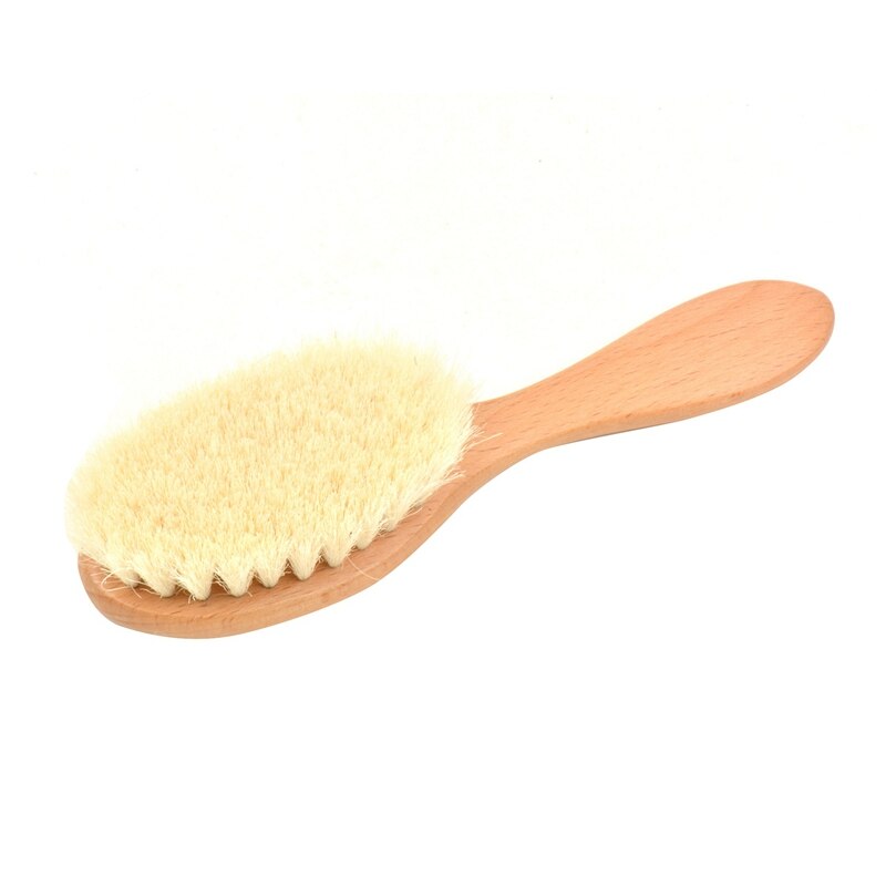 Cepillo de pelo de madera de para bebés recién nacidos y niños pequeños | Cerdas de cabra suaves naturales | Ideal para gorra de cuna | Baby Regis perfecto