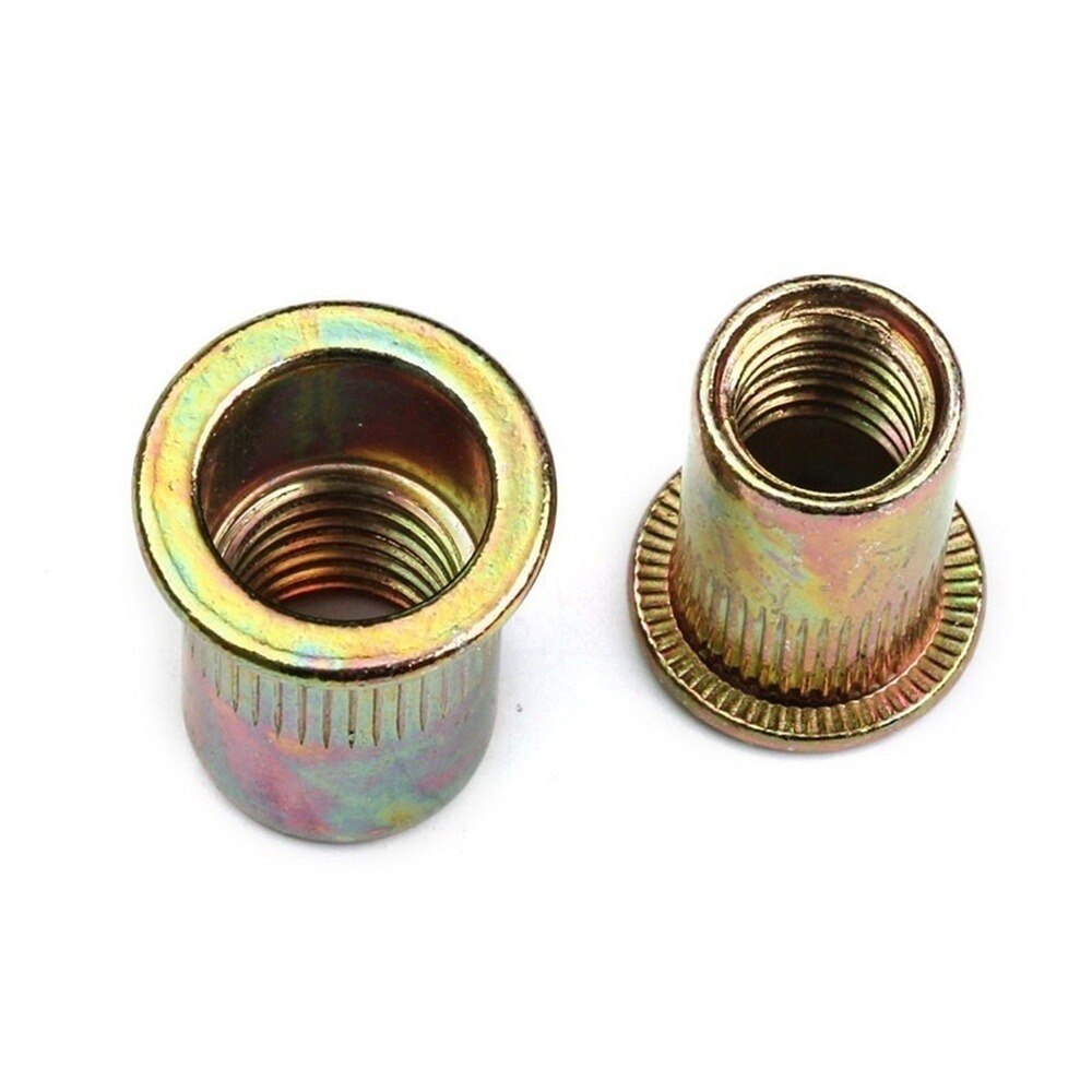 Tuercas de remache de cabeza plana de acero al carbono, tornillos de Nutsert M3, M4, M5, M6, M8, M10, M12, piezas de Hardware de varios tamaños, 165 Uds.